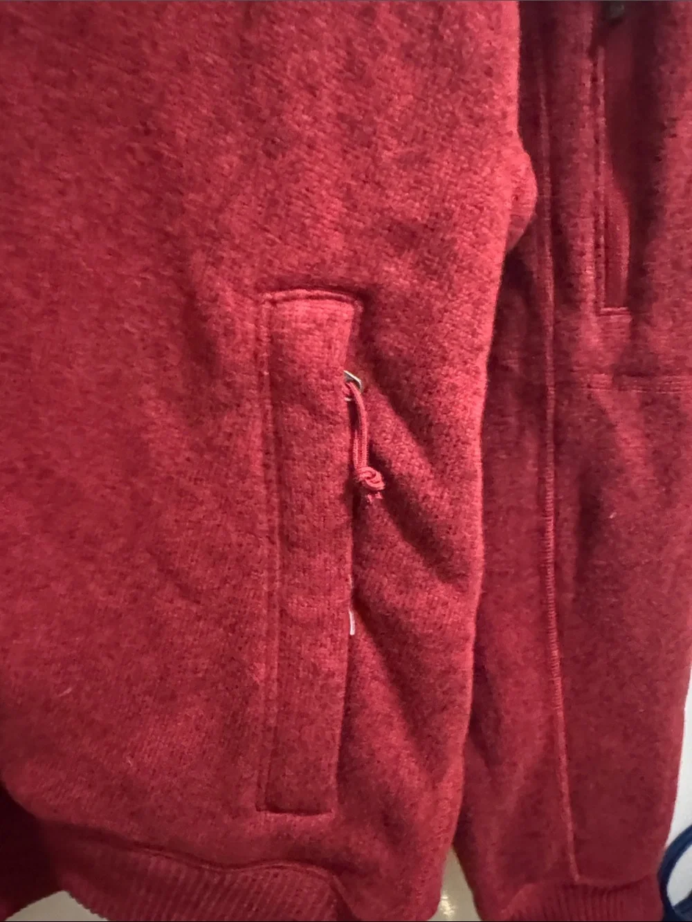 The North Face Men’s Burgundy Red Zip-Up Fleece Hoodie